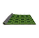 Thickness of Patterned Dark Forest Green Rug, pat2217grn