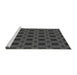 Sideview of Machine Washable Transitional Charcoal Black Rug, wshpat2217gry