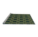 Sideview of Machine Washable Transitional Olive Green Rug, wshpat2217lblu