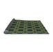 Thickness of Patterned Olive Green Rug, pat2217lblu