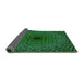 Thickness of Patterned Dark Forest Green Rug, pat2218grn