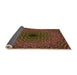 Thickness of Patterned Dark Bisque Brown Rug, pat2218org