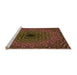 Sideview of Machine Washable Transitional Dark Bisque Brown Rug, wshpat2218org