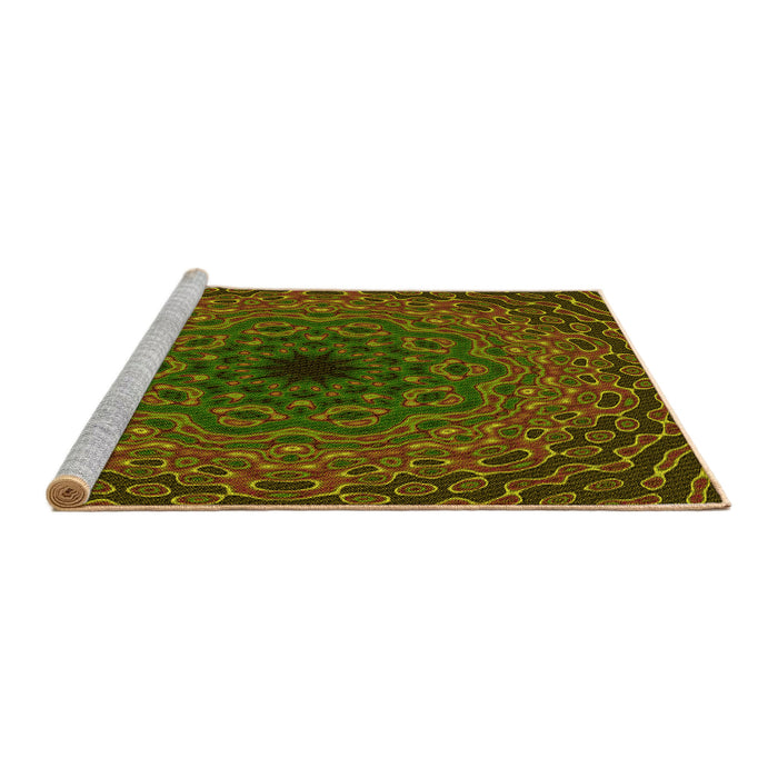Sideview of Machine Washable Transitional Red Brown Rug, wshpat2218yw