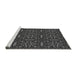 Sideview of Machine Washable Transitional Charcoal Black Rug, wshpat2219gry