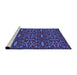 Sideview of Machine Washable Transitional Blue Rug, wshpat2219pur