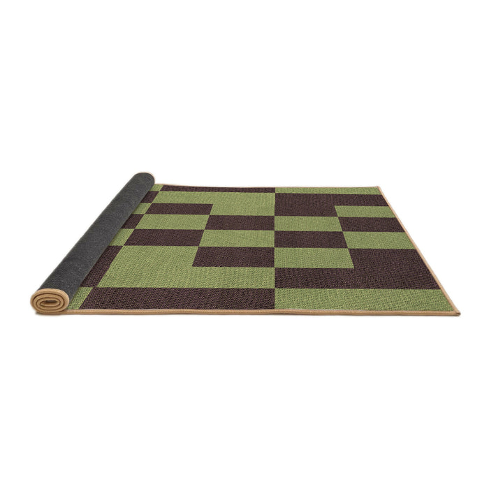 Thickness of Patterned Green Rug, pat222brn