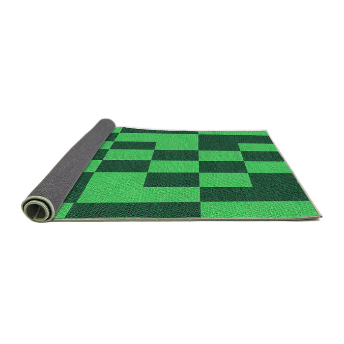 Thickness of Patterned Deep Emerald Green Rug, pat222grn