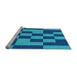 Sideview of Machine Washable Transitional Blueberry Blue Rug, wshpat222lblu