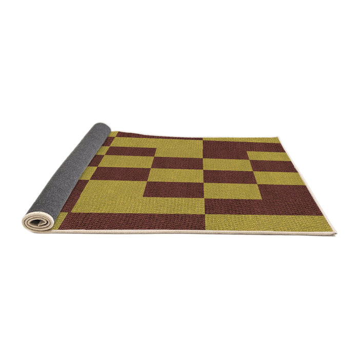 Thickness of Patterned Saffron Red Rug, pat222org