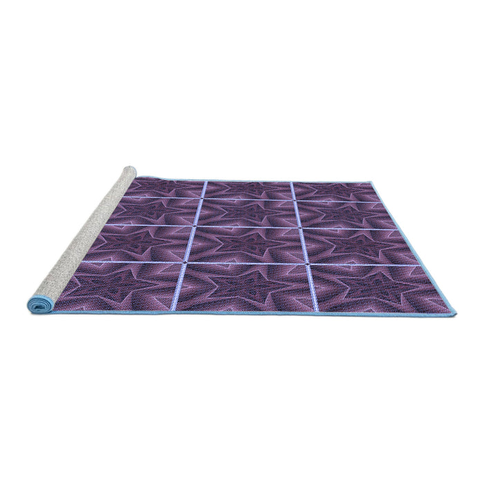 Sideview of Machine Washable Transitional Plum Purple Rug, wshpat2220blu