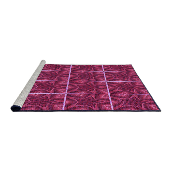 Sideview of Machine Washable Transitional Crimson Red Rug, wshpat2220pur