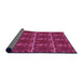 Thickness of Patterned Crimson Red Rug, pat2220pur