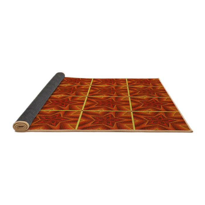 Thickness of Patterned Orange Red Orange Rug, pat2220yw