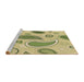 Sideview of Machine Washable Transitional Mustard Yellow Rug, wshpat2221brn