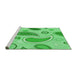 Sideview of Machine Washable Transitional Green Rug, wshpat2221grn