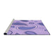 Sideview of Machine Washable Transitional Medium Slate Blue Rug, wshpat2221pur