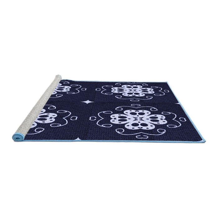 Sideview of Machine Washable Transitional Purple Rug, wshpat2222blu