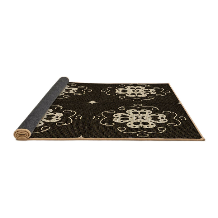 Thickness of Patterned Black Rug, pat2222brn