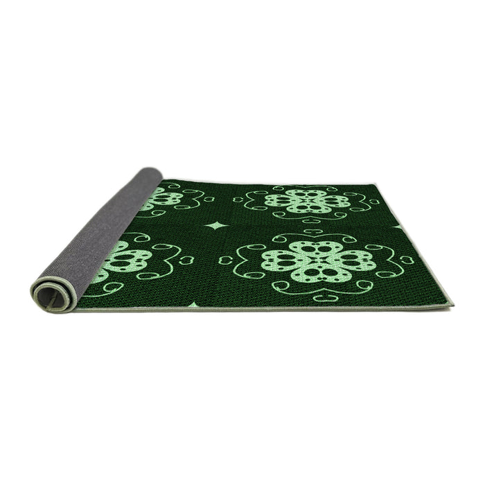 Thickness of Patterned Green Rug, pat2222grn