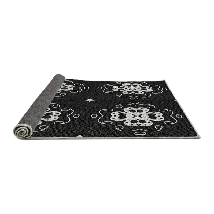 Thickness of Patterned Black Rug, pat2222gry