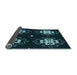 Thickness of Patterned Deep-Sea Green Rug, pat2222lblu