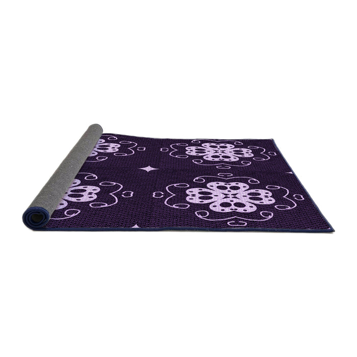 Thickness of Patterned Purple Sage Bush Purple Rug, pat2222pur