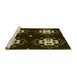 Sideview of Machine Washable Transitional Black Rug, wshpat2222yw