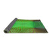 Thickness of Patterned Neon Green Rug, pat2223grn