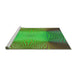 Sideview of Machine Washable Transitional Neon Green Rug, wshpat2223grn