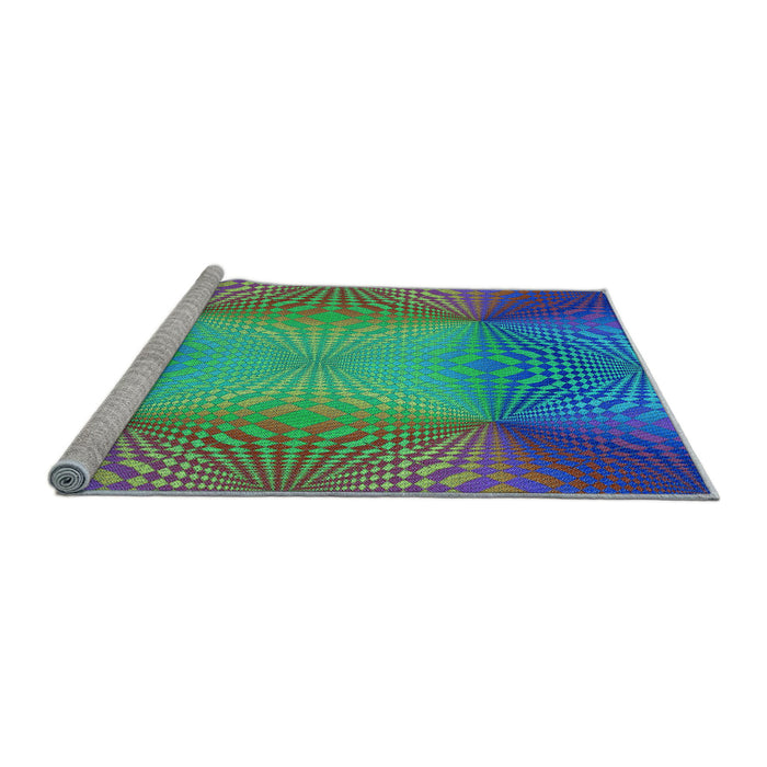 Sideview of Machine Washable Transitional Deep Periwinkle Purple Rug, wshpat2223lblu