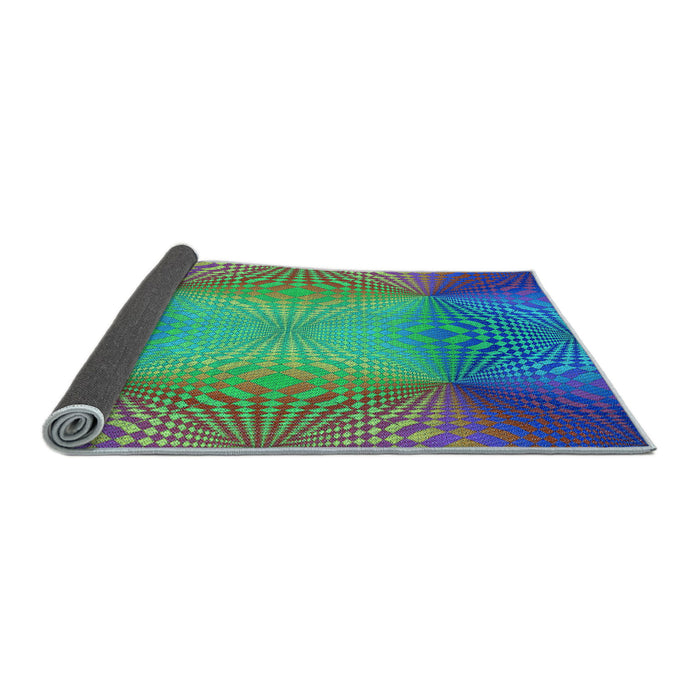 Thickness of Patterned Deep Periwinkle Purple Rug, pat2223lblu