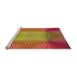 Sideview of Machine Washable Transitional Crimson Red Rug, wshpat2223org