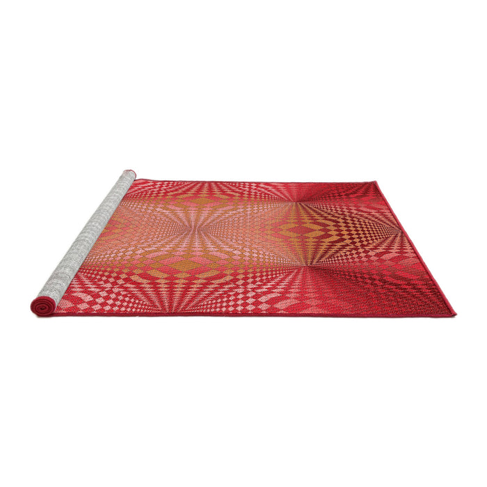 Sideview of Machine Washable Transitional Red Rug, wshpat2223rd