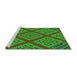 Sideview of Machine Washable Transitional Lime Green Rug, wshpat2224grn