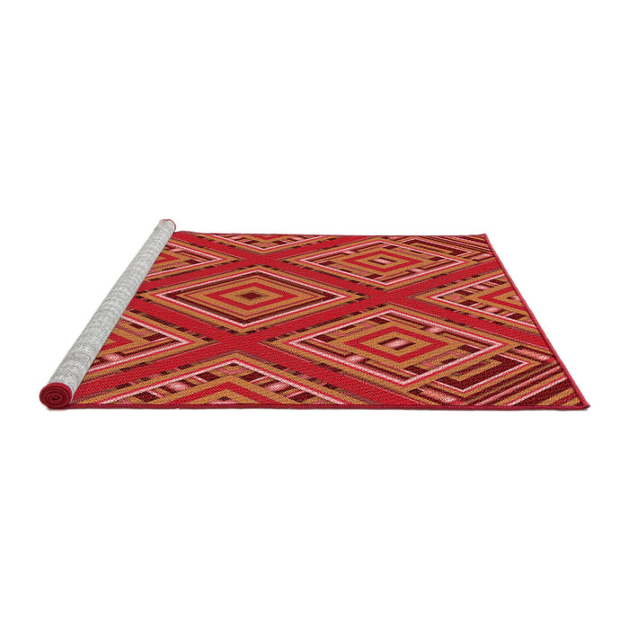Sideview of Machine Washable Transitional Bright Orange Rug, wshpat2224rd