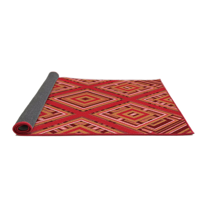 Thickness of Patterned Bright Orange Rug, pat2224rd