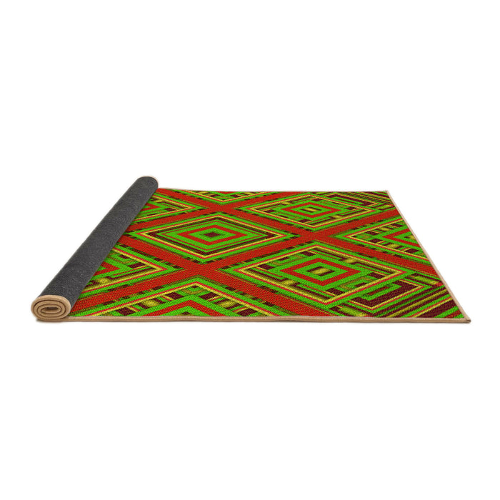 Thickness of Patterned Green Rug, pat2224yw