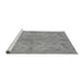 Sideview of Machine Washable Transitional Platinum Gray Rug, wshpat2225gry