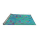 Sideview of Machine Washable Transitional Blue Ivy Blue Rug, wshpat2225lblu