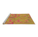 Sideview of Machine Washable Transitional Yellow Rug, wshpat2225org