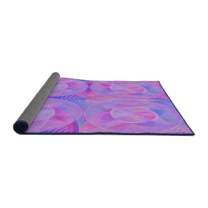 Thickness of Patterned Bright Lilac Purple Rug, pat2225pur