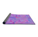 Thickness of Patterned Bright Lilac Purple Rug, pat2225pur