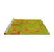 Sideview of Machine Washable Transitional Green Rug, wshpat2225yw