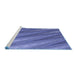 Sideview of Machine Washable Transitional Denim Blue Rug, wshpat2226blu