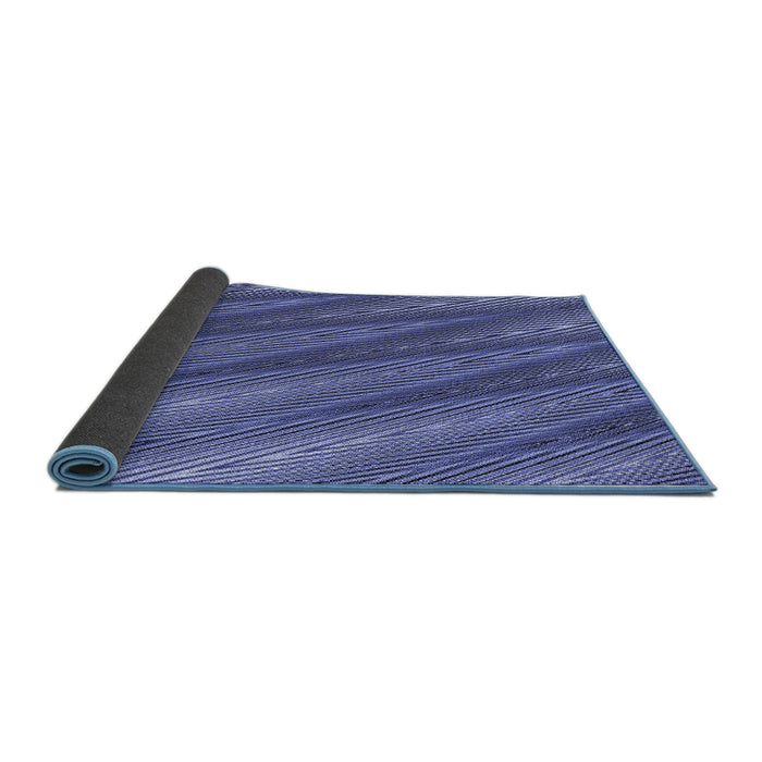 Thickness of Patterned Denim Blue Rug, pat2226blu