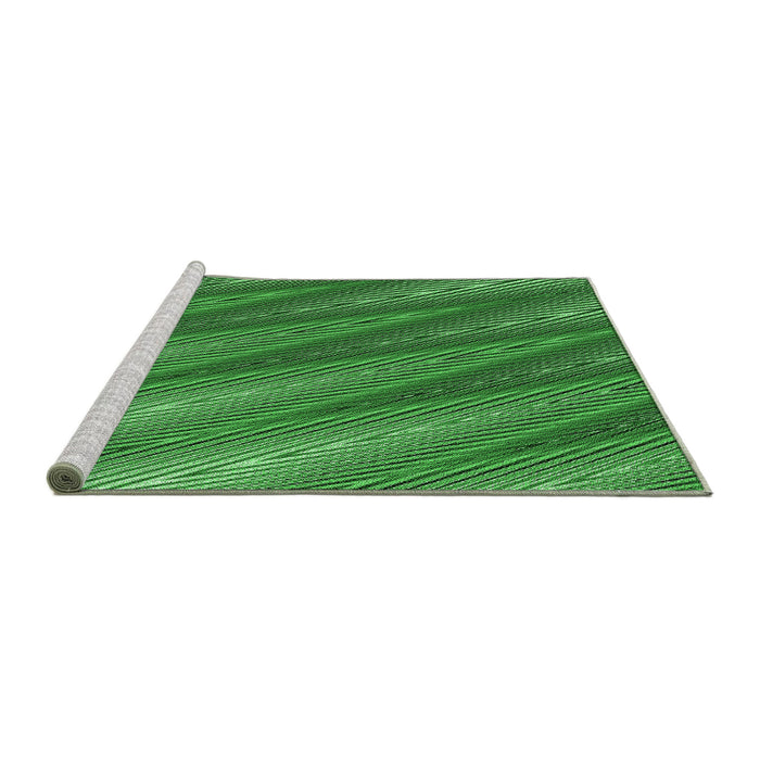 Sideview of Machine Washable Transitional Deep Emerald Green Rug, wshpat2226grn
