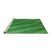 Sideview of Machine Washable Transitional Deep Emerald Green Rug, wshpat2226grn