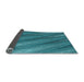 Thickness of Patterned Bright Turquoise Blue Rug, pat2226lblu