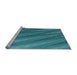 Sideview of Machine Washable Transitional Bright Turquoise Blue Rug, wshpat2226lblu